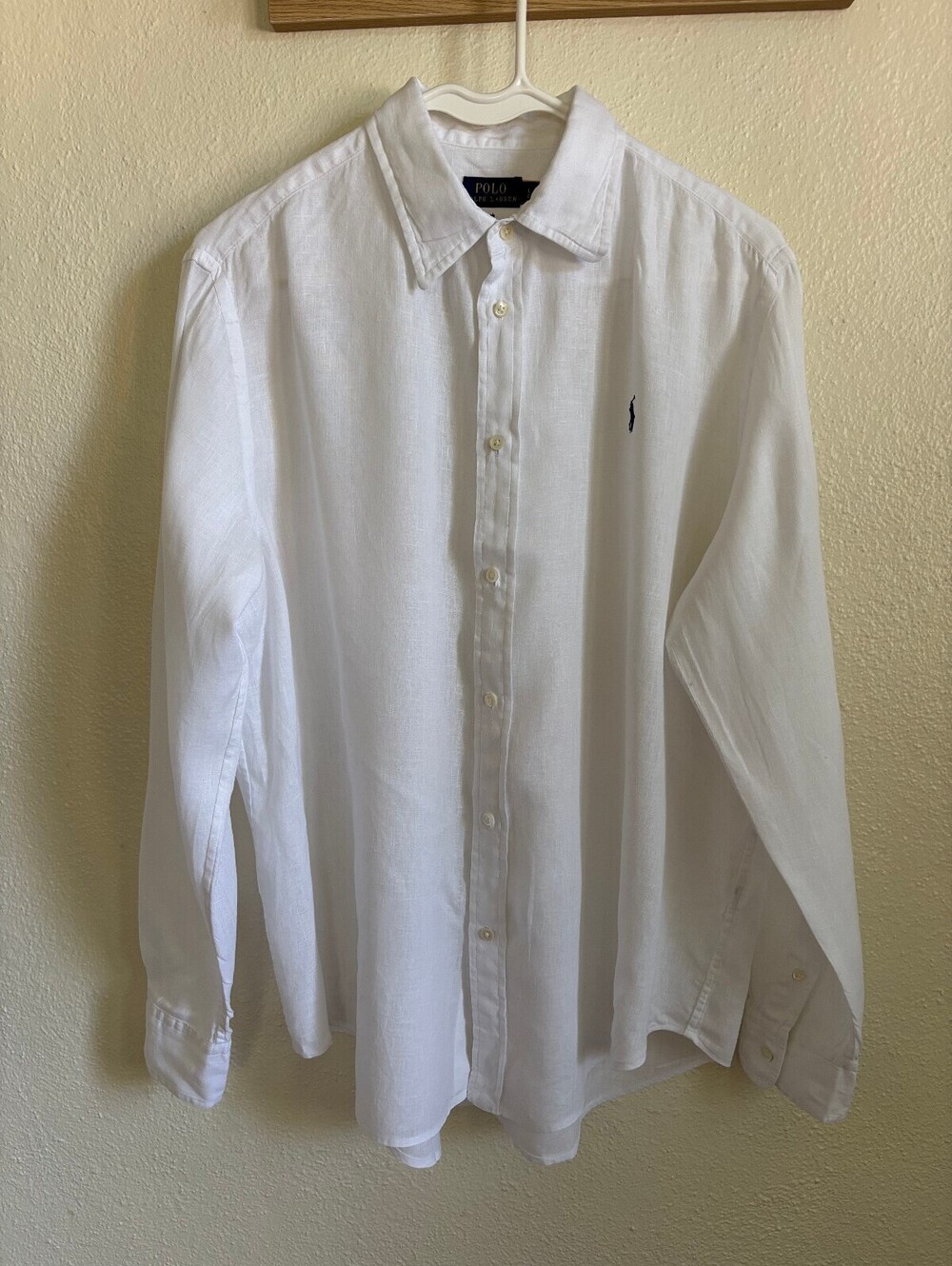 Polo Ralph Lauren Men’s Relaxed Fit White Linen Shirt Size L